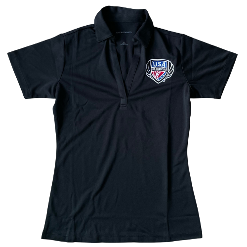 Women's Embroidered V-Neck Team Polo