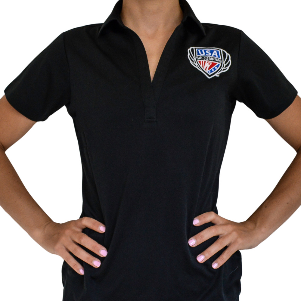 Women's Embroidered V-Neck Team Polo